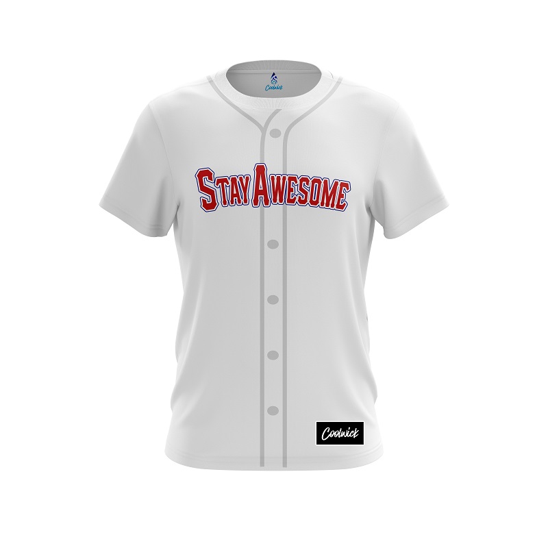 Minnesota Stay Awesome Away Baseball Jersey - Blake's Apparel